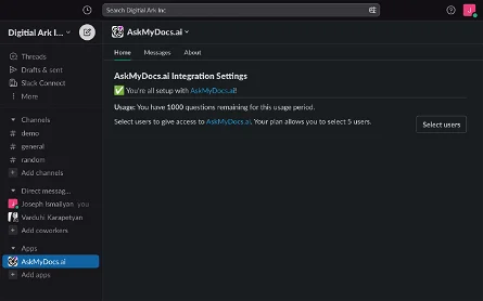 step 4 of the integration for Slack